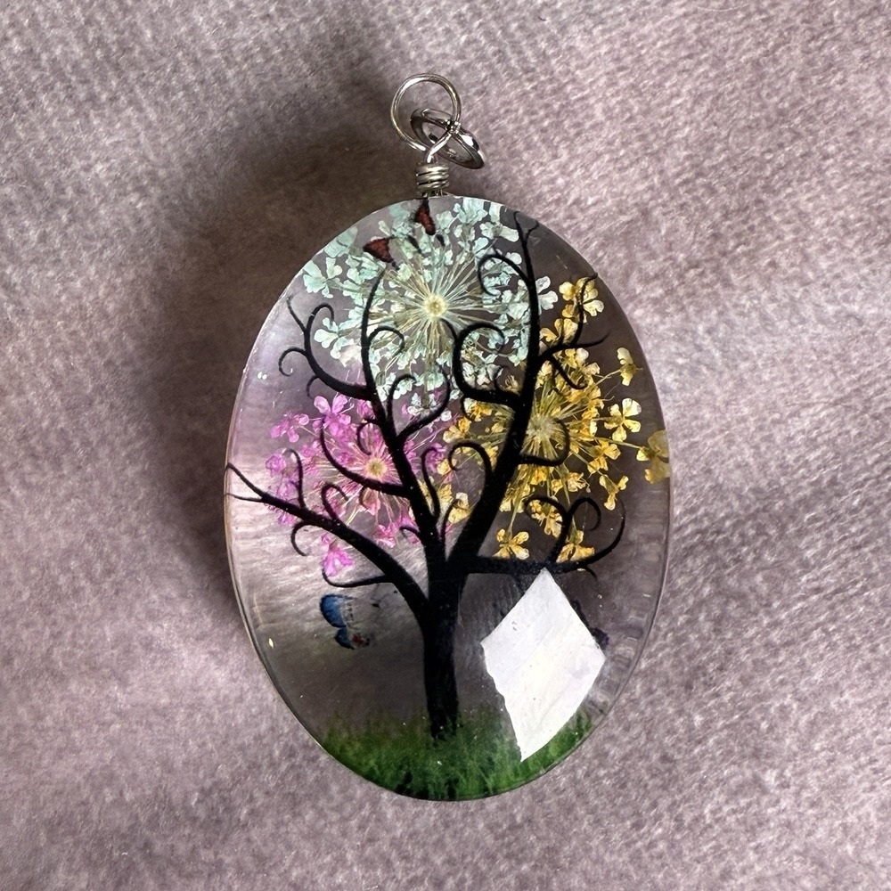 Lucite‎ Tree Of Life Pendant Multicolored pendant